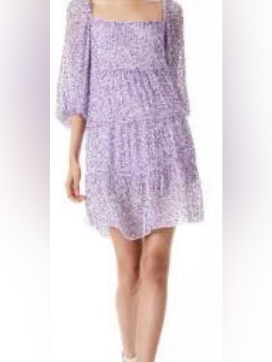 Alice + Olivia Dresses & Skirts - NWT Alice + Olivia Lilac Floral Puff-Sleeve Mini Dress $695